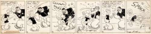  - E. C. Segar Thimble Theatre Starring Popeye Daily Comic Strip dated 9-22-32 Original Art (King Features Syndicate,...