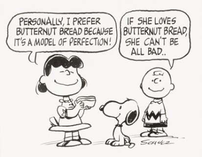 Charles Schulz Peanuts Butternut Bread Ad Illustration Original Art (c. 1969).... | Heritage