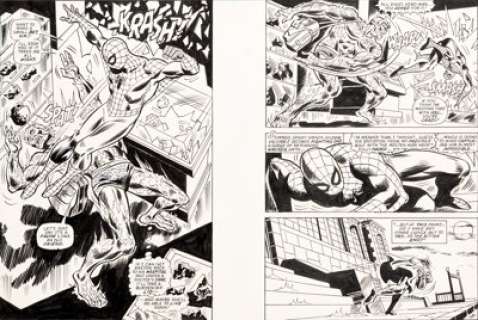Ross Andru, Frank Giacoia, and Dave Hunt Amazing Spider-Man #133 Splash Page 12 and Panel Page 13 On One Board Ori...