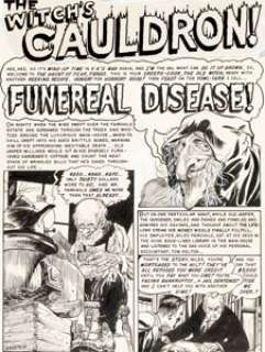 Graham Ingels (as "Ghastly") Vault of Horror #32 Complete 7-Page Story "Funereal Disease!" Original Art (EC, 1953)... (Total: 7 Original Art)