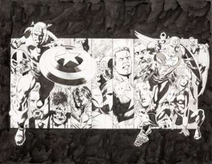 Mike Perkins Wizard: The Comics Magazine Captain America Illustration Original Art (Wizard, c. 2009)....