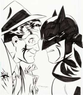Darwyn Cooke Batman/The Spirit #1 Cover Original Art (DC, 2007). It‘s a face-off for these two characters -