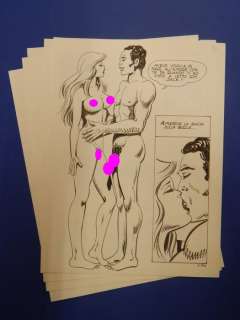 Birago Balzano | Fasma n. 3 - Birago Balzano - 5x Tavole Originali Erotiche "La moglie dell’attore" - Page volante - Exemplaire unique - (1985) | Catawiki