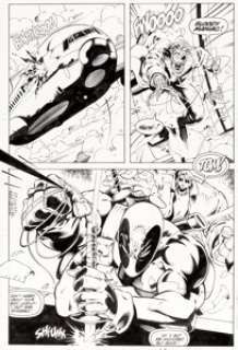 Joe Madureira and Mark Farmer Deadpool: The Circle Chase #2 Story Page 19 Original Art (Marvel, 1993)....