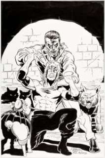 Ron Lim and Paul Abrams Badger #44 Cover Original Art (First, 1989). Yes, Ron Lim art featuring the Badger -