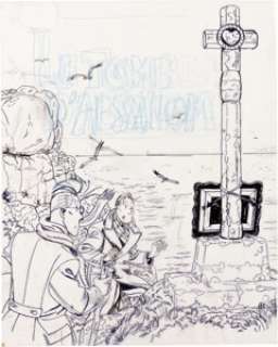 Didier Savard Dick Hérisson Le Tombeau D‘Absalom #7 Projet de Couverture Original (Dargaud, 1996)....