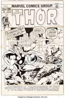 John Buscema Thor #206 Cover Original Art (Marvel, 1972).... | Heritage