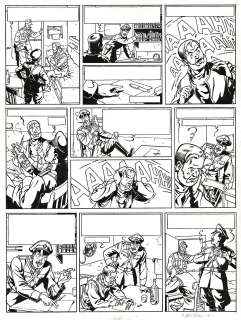 Teun Berserik | Blake et Mortimer, Le dernier Espadon, planche originale à l’encre de chine. | Septimus