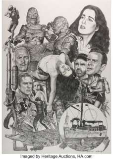 Oscar Calibos Creature from the Black Lagoon Illustration Original Art (2021).... | Heritage