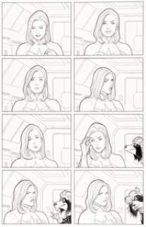 Cho, Frank - Frank Cho Guardians of the Galaxy Annual #1 Story Page 2 Captain Marvel and Rocket Raccoon Original Art (Marvel, 2...