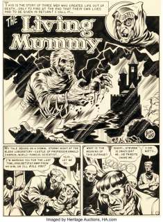 Davis, Jack | Jack Davis Haunt of Fear #4 Complete 6-Page Story "The Living Mummy" Original Art (EC, 1950).... | Heritage