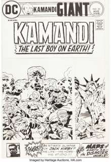 Kirby, Jack - Jack Kirby and D. Bruce Berry Kamandi #32 Cover Original Art (DC, 1975)....