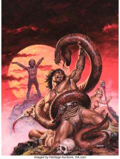 Norem, Earl - Earl Norem Savage Sword of Conan #46 Cover Painting Original Art (Marvel, 1979)....