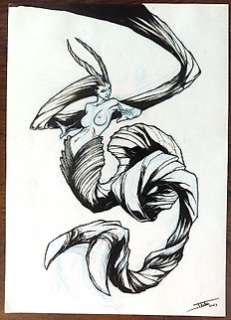 Colon de Franciosi, Thibault - Signe astrologique - Magnifique dessin original A4 Pin-up signe astrologique "Capricorne" + version couleur A4 - (2013)