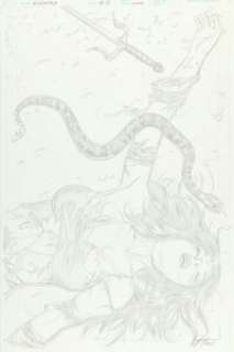 Horn, Greg - Greg Horn Elektra #13 Cover Original Art and Print (Marvel, 2002).... (Total: 2 Original Art)