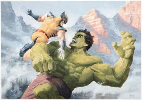 Rivera, Paolo - Paolo Rivera Hulk Vs. Wolverine Art Print Illustration Original Art (Sideshow, 2016)....