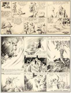 Raymond, Alex - Alex Raymond Flash Gordon and Jungle Jim Sunday Comic Strips Original Art Group of 2 (King Features Sy...
