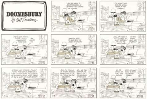 Trudeau, Garry - Garry Trudeau Doonesbury Sunday Comic Strip Original Art dated 4-2-78 (Universal Press Syndicate, 1978)....