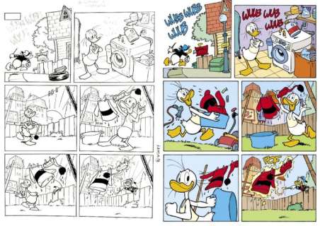 Sergio Cabella, Francesco Vacca | Topolino I TL 3479-3 - Paperino e la bacchetta magica - inked alternative version of page 4 by Sergio Cabella - (2022) | Catawiki
