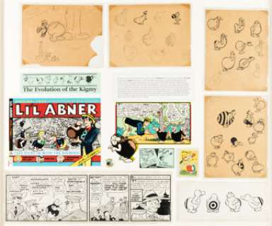 Al Capp - Li‘l Abner Daily Comic Strip and Kigmy Design Illustrations Original Art (King Features Syndicate, 1949).