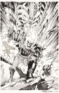 Larry Stroman and Mark Texeira Ghost Rider #11 Cover Original Art (Marvel, 1991).