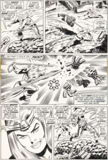 John Buscema and Joe Sinnott Fantastic Four #129 Story Page 18 Thundra Original Art (Marvel, 1972).