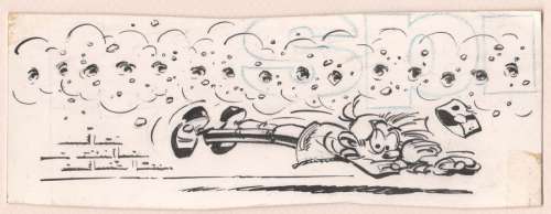 Franquin | Spirou, illustration Ã  l’encre de Chine (titre au… | Millon