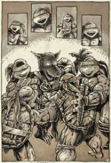 Kevin Eastman and Peter Laird Teenage Mutant Ninja Turtles #7 Splash Page 13 Original Art (Mirage, 1986).