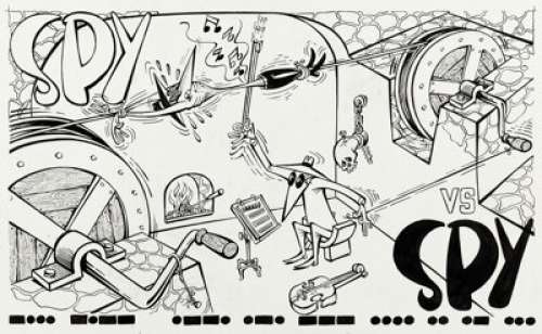 Antonio Prohías MAD #98 "Spy vs Spy" Complete 1-Page Story Original Art (EC, 1965). (Total: 2 Original Art)