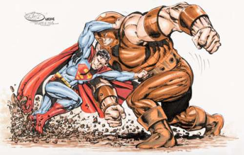 John Byrne and Steve Lydic - Superman vs. Juggernaut Specialty Illustration Original Art (2015).
