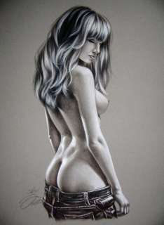 Sly | Sly - Original drawing - black and white - Nude women - Size: 31 x 42 cm. - (2023) | Catawiki