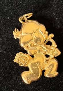 Malik | Malik - Médaillon Cupidon en or pur 18 carats + 2 dessins originaux couleur - (1981) | Catawiki