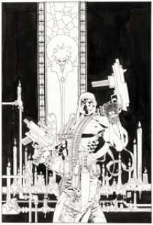 Tim Sale Deathblow: Sinners and Saints Trade Paperback Cover Original Art (DC/WildStorm, 1999).