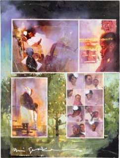 Bill Sienkiewicz Voodoo Child: The Illustrated Legend of Jimi Hendrix #nn Interior Page Original Art (Penguin, 1995).