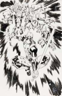 Scott Hepburn Spider-Man / Deadpool #29 Splash Page 20 Original Art (Marvel, 2018).