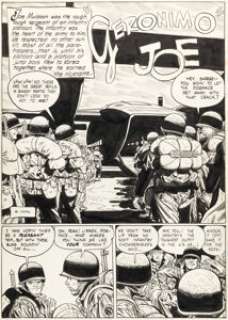 Alex Toth and Mike Peppe Exciting War #8 "Geronimo Joe" Complete 8-Page Story Original Art (Pines, 1953). (Total: 8 Original Art)