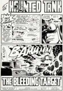 Sam Glanzman and Dick Ayers G.I. Combat #227 "The Bleeding Target" Haunted Tank Complete 8-Page Story Original Art (DC, 1981). (Total: 8 Original Art)
