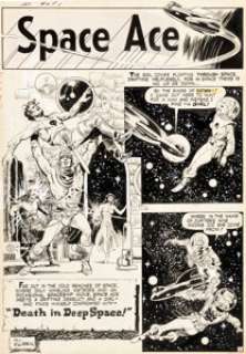Al Williamson, Frank Frazetta, and Wally Wood Jet Powers #4 (aka A-1 #39) Complete 7-Page Story Original Art (Magazine Enterprises, 1951). (Total: 7 Original Art)