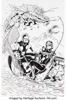 Chris Samnee Nova #1 Variant Cover Original Art (Marvel, 2016).