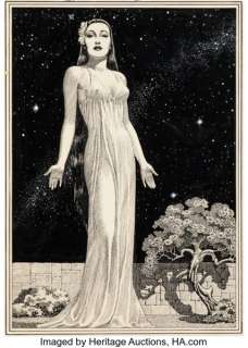 Lawrence Sterne Stevens Famous Fantastic Mysteries August 1949 "The Valley of Silent Men" Page 57 Illustration Original Art (Frank A. Munsey, 1949). (Total: 2 Items) | Heritage