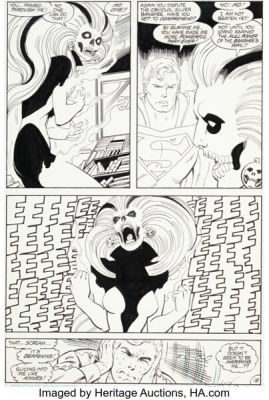 John Byrne and Keith Williams Action Comics #595 Silver Banshee First Appearance Issue Story Page 18 Original Art (DC, 1987).