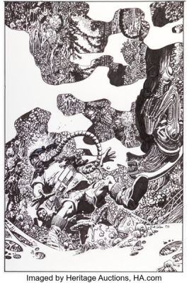 Richard Corben Aliens vs. Predator: War #2 Cover Original Art (Dark Horse, 1995).