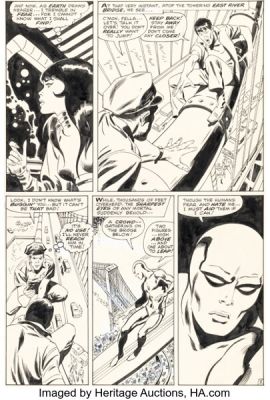 John Buscema and Dan Adkins The Silver Surfer #10 Story Page 5 Original Art (Marvel, 1969). | Heritage