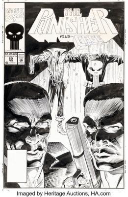 Kevin Kobasic The Punisher #60 Cover Original Art (Marvel, 1992).