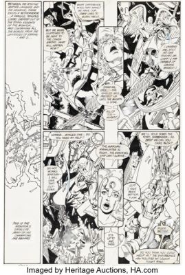 George Pérez and Jerry Ordway Crisis on Infinite Earths #6 Story Page 3 Original Art (DC, 1985).