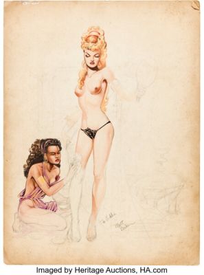 Matt Baker - Nude Woman Illustration Original Art (1946).