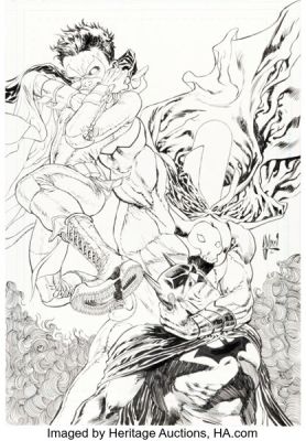 Guillem March Batman and Robin #24 Cover Original Art (DC, 2011).