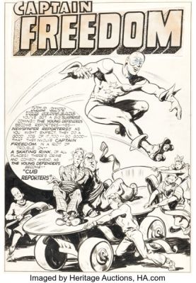Harvey Artist Speed Comics #41 Captain Freedom Complete 10-Page Story Original Art (Harvey, 1946). (Total: 10 Original Art) | Heritage