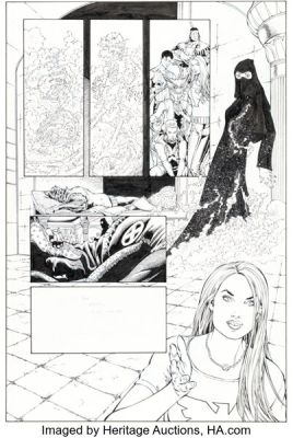 Ethan Van Sciver and Norm Rapmund New X-Men #133 Dust First Appearance Issue Story Page 19 Original Art (Marvel, 2002).