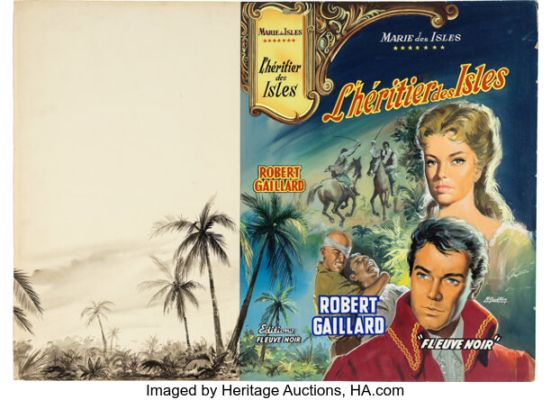 Michel Gourdon L’Héritier des Isles Cover Original Art (Edition du Fleuve Noir, 1961). | Heritage